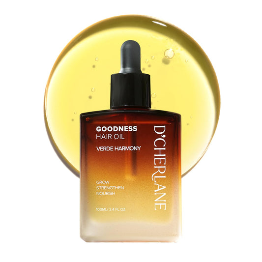 D'Cherlane Hair Growth Oil – Scalp Treatment with Rosemary, Argan, Coconut & Castor Oil Organic | Lightweight, Non-Greasy Formula for Fuller, Thicker, Stronger Strands | For All Hair Types