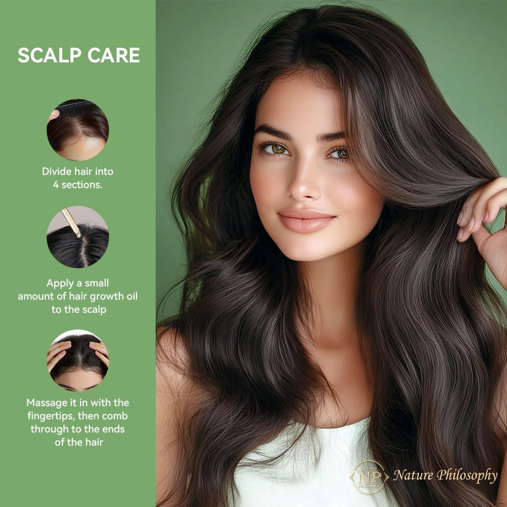 NP NATURES PHILOSOPHY Rosemary Oil for Hair Growth, Hair Growth Oil 3.38 fl oz, Anti-Hair Loss, Quickly Absorbed & Non-Greasy, Aussie Organic Hair Serum for All Hair Types, for Men and Women