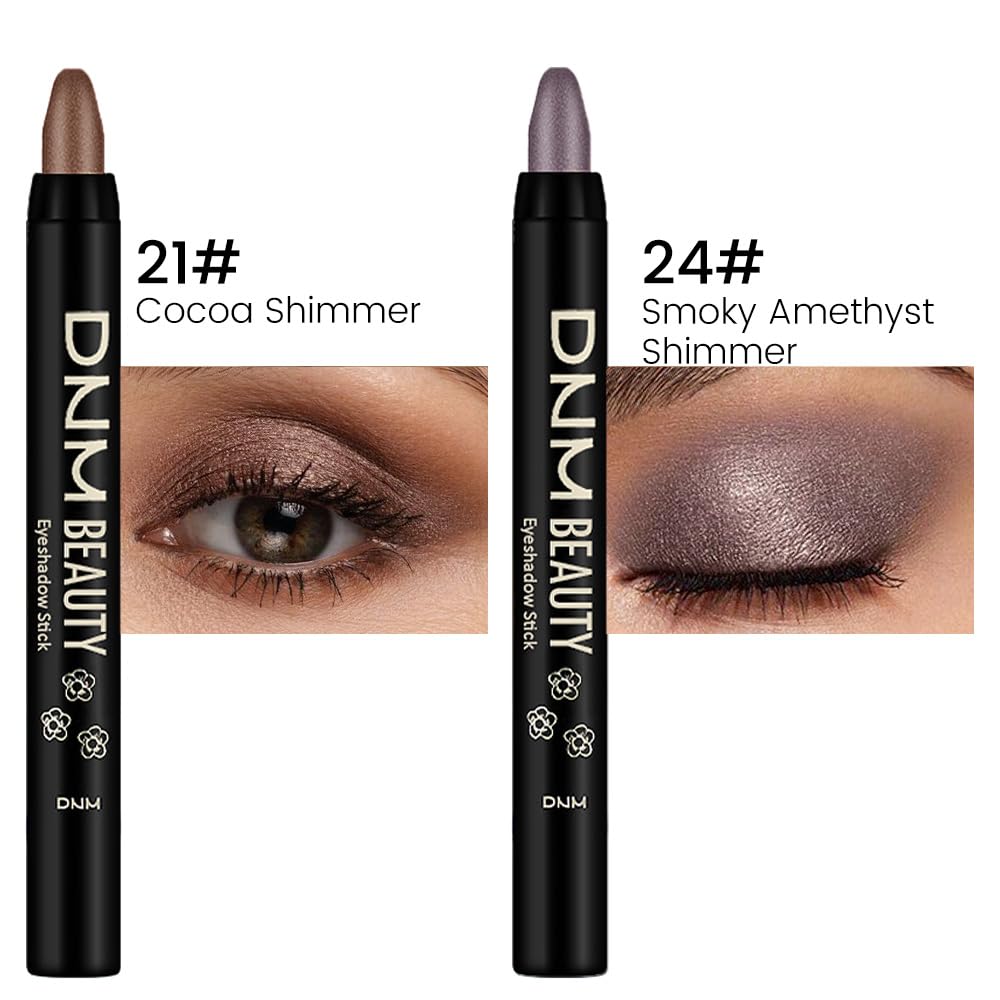 evpct 2Pcs Cream Eyeshadow Sticks Set for Eyes Waterproof, Cocoa Shimmer & Smoky Amethyst Shimmer Matte Eye shadow Stick Pencil Pen Bulk sombras en crema para ojos 21+24