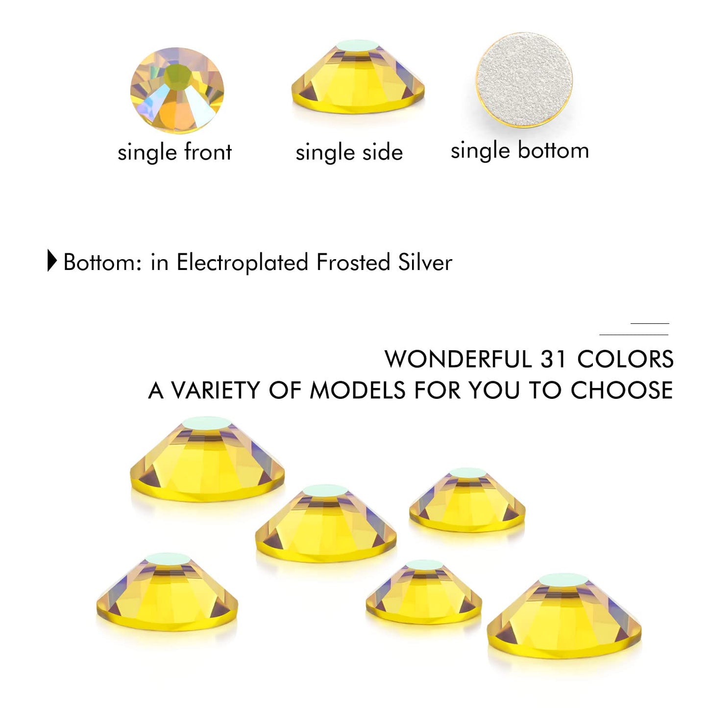 1440Pcs Lemon Ab Crystal Rhinestones,Glass Flatback Rhinestones Gemstones for Nail Face Makeup Art Crafts Clothes Decoration-(SS20,4.8mm,Lemon Ab)