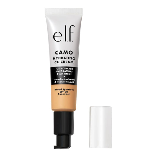 e.l.f. Hydrating Camo CC Cream, SPF 30, Color Correcting Full Coverage Foundation For A Dewy Finish, Vegan & Cruelty-Free, Light 280 N