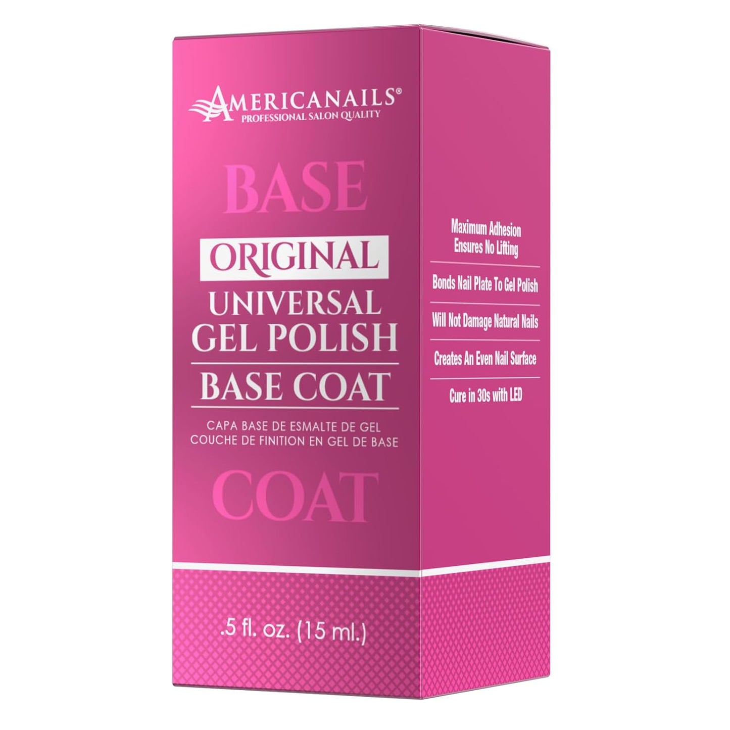 Americanails B1 Gel Polish Base Coat - Original Dual Cure Formula for Maximum Adhesion, Long Lasting, Soak Off UV LED Fast Drying Nail Gel Foundation (.5 oz)