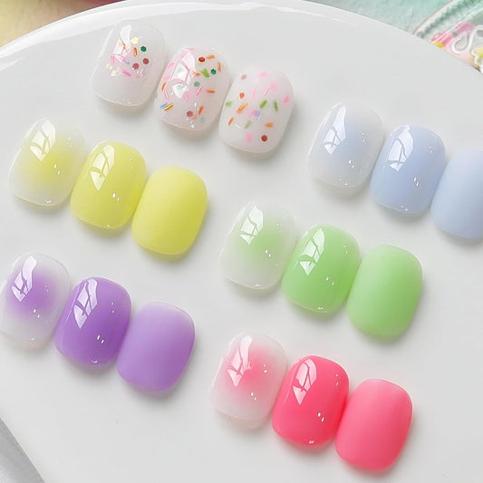 Born Pretty Jelly Pastel Gel Nail Polish 6 Colors Spring Summer Yellow Green Blue Purple Pink Candy Sweet Colors Apex Building Effect Gel Polish Kit Nail Art Gel Manicure Kit DIY at Home Salon Gifts