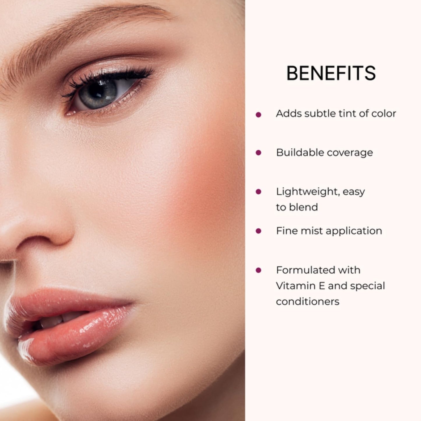 LUMINESS Airbrush Spray Blush Makeup - Fine Mist, Lightweight, Travel Size - Buildable Coverage for All Skin Tones, Natural Radiant Finish, Nourishing Formula with Vitamin E, Long-Lasting & Blendable