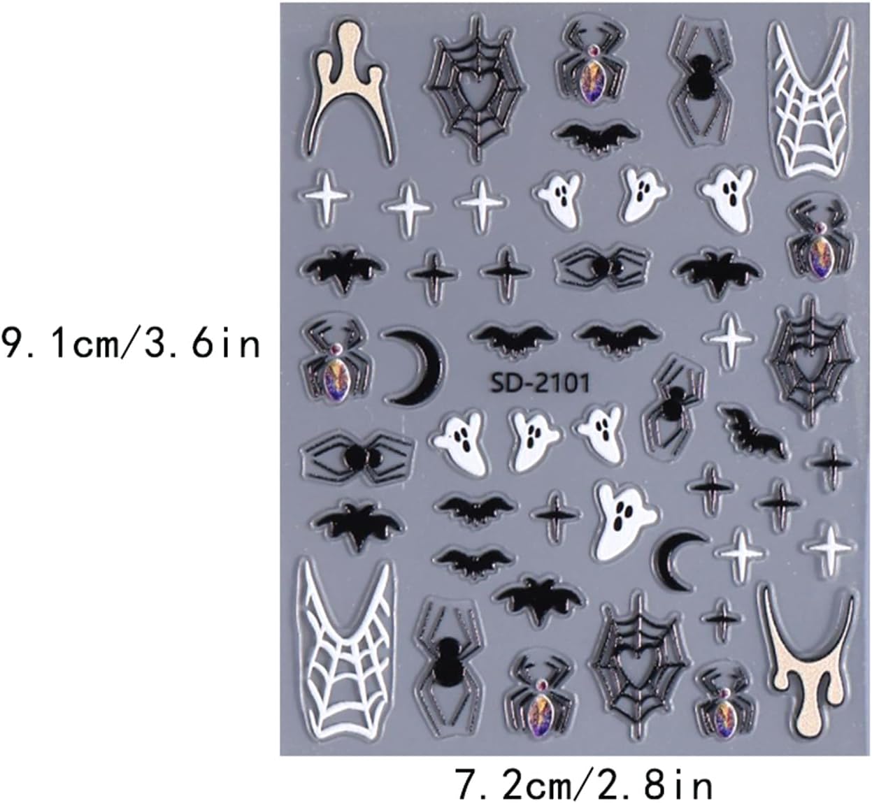 6 Sheets Halloween Nail Stickers 5D Self Adhesive Bat Skull Pumpkin Spider Designs Cute Ghost Nail Art Stickers Halloween DIY Manicure Charms for Holiday Decoration for Women