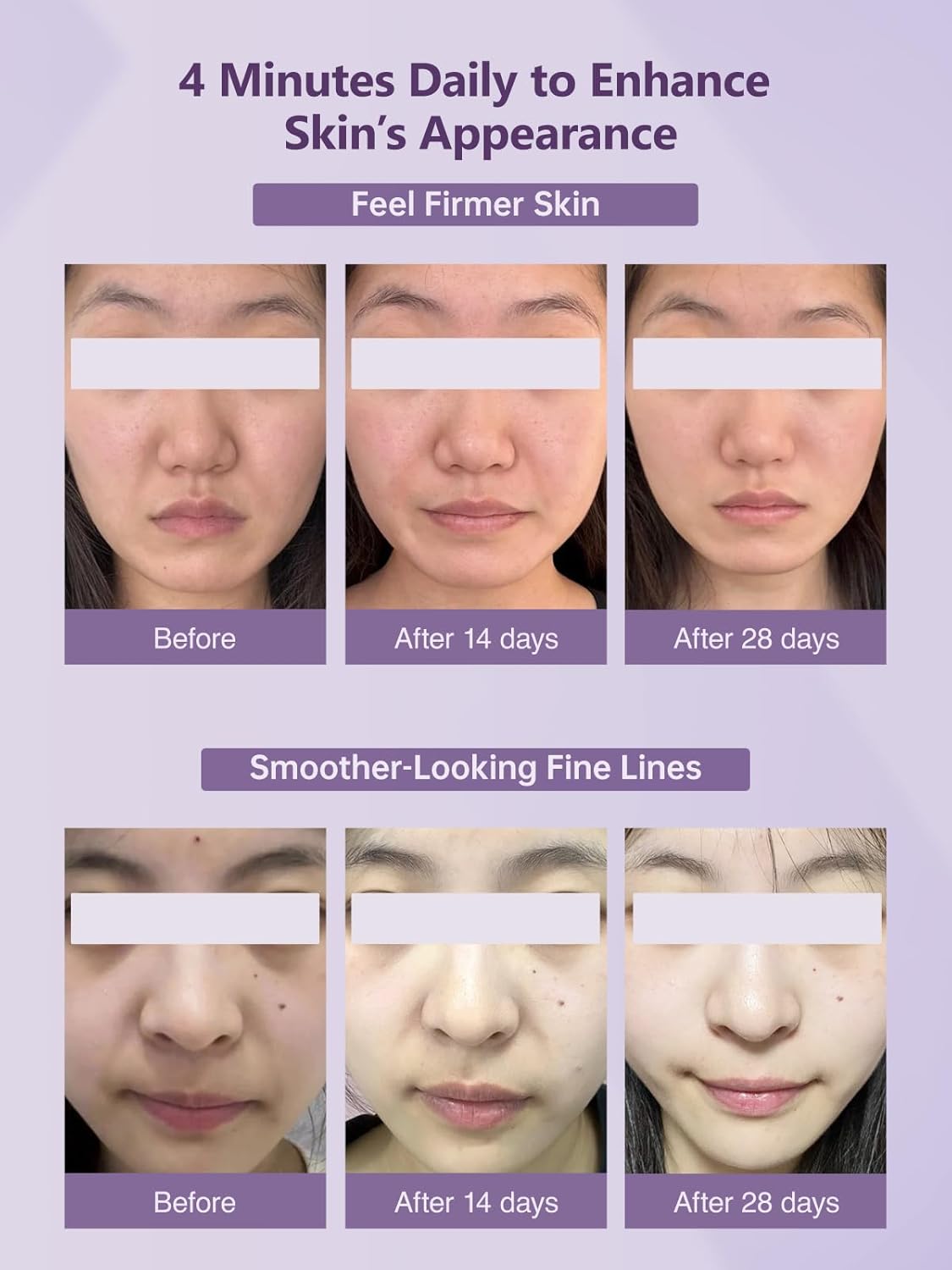 6-in-1 Age-Defying - Eye, Face & Neck Lift & Firm, 5-Color Light Therapy for Face with Microcurrent, Vibration, Heat & Cooling, Skin Care Tool for Youthful & Tightening Skin (Purple)