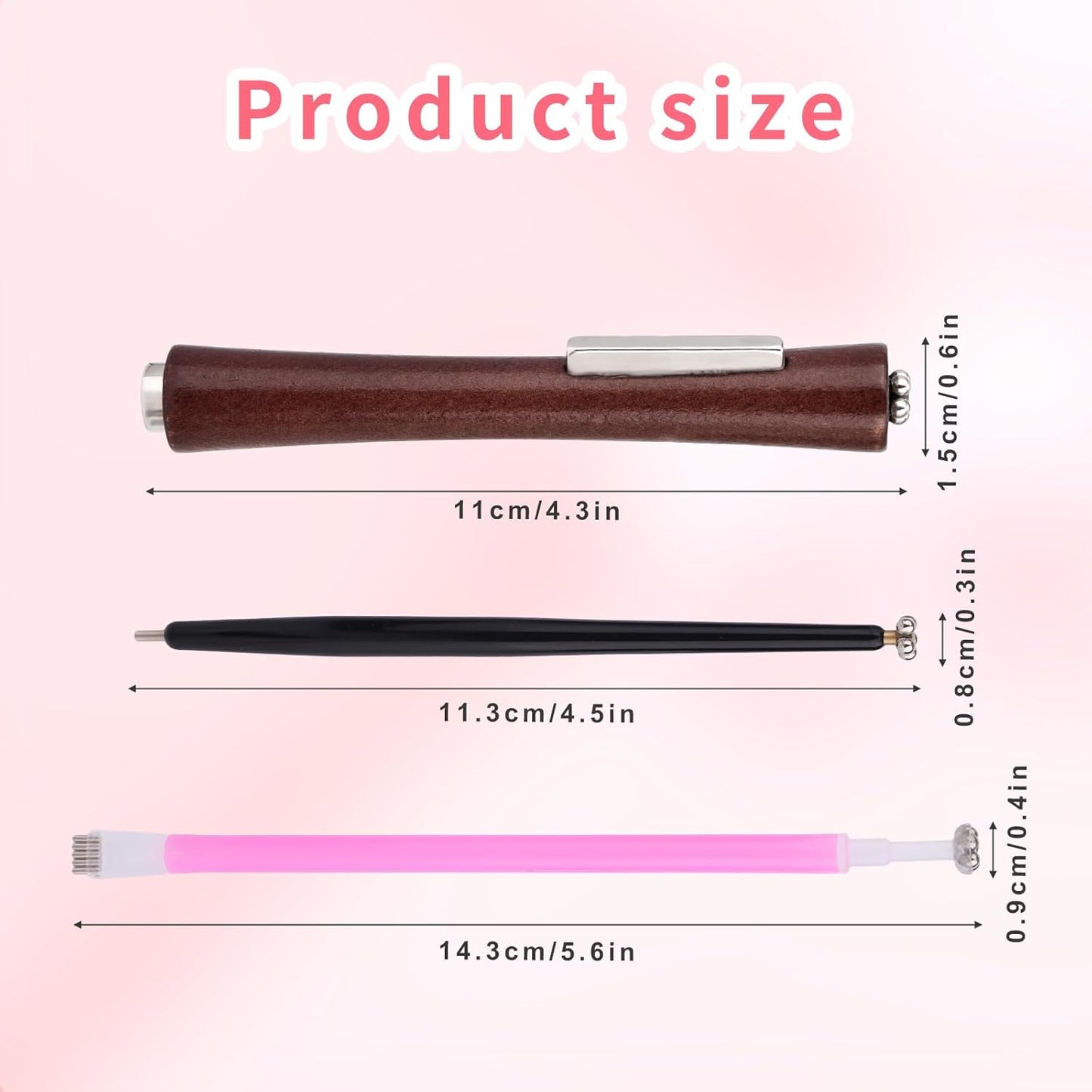 3pcs Cat Eye Nail Magnet Tool Set, 3-in-1 Wooden Handle Cat Eye Gel Nail Polish Magnet Stick with 2 Magnetic Pens Practical Manicure Tool Set for Home Salon Studio Use