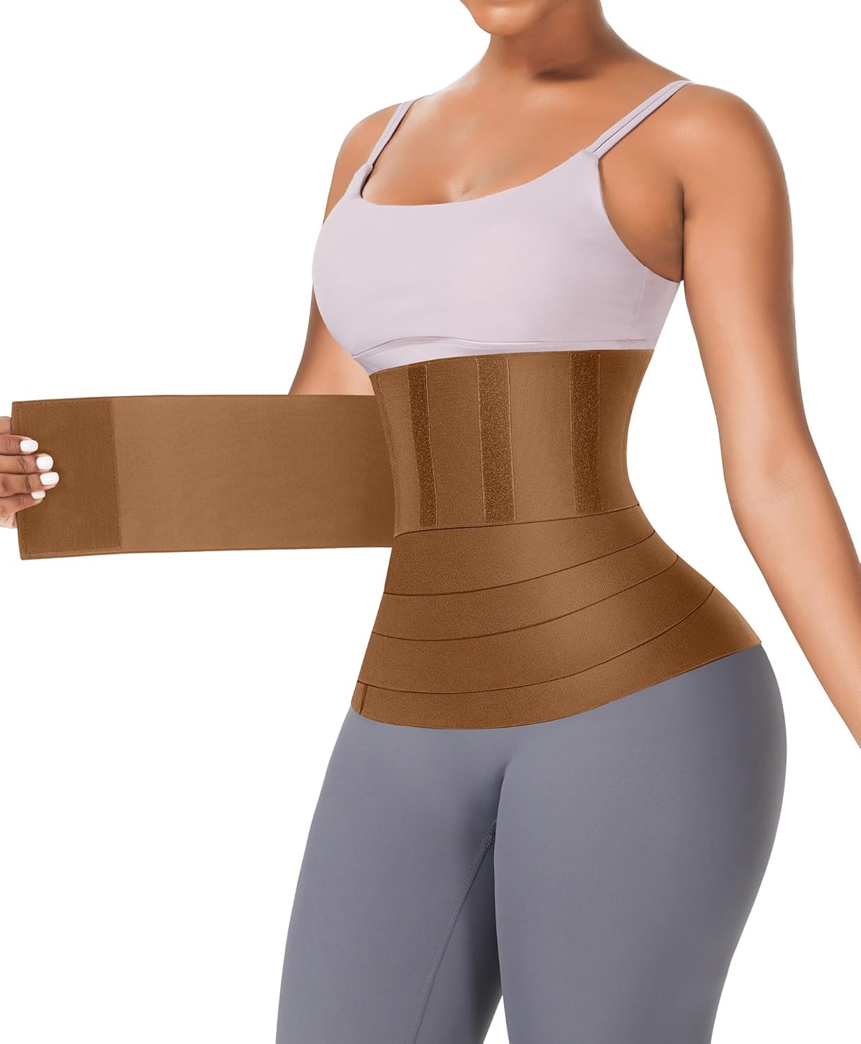 FeelinGirl Waist Trainer for Women Trimmer Belt Waist Cincher Tummy Wrap Plus Size Snatch Me Up Bandage Body Shaper