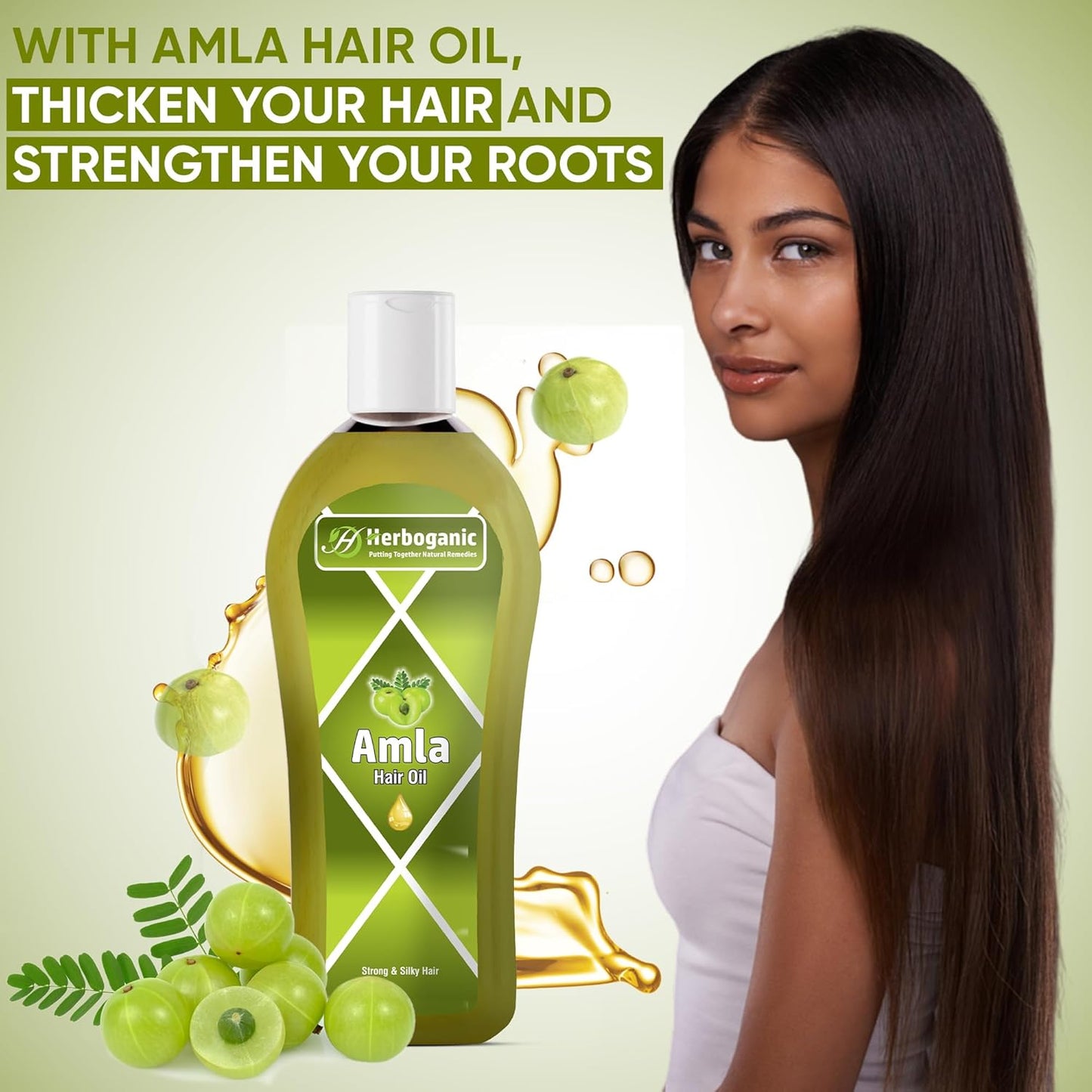 Amla Herbal Hair Oil, Stimulated Hair Growth, Reducing Hair Loss, Improve Scalp Circulation by Herboganic 5 Fl. Oz…