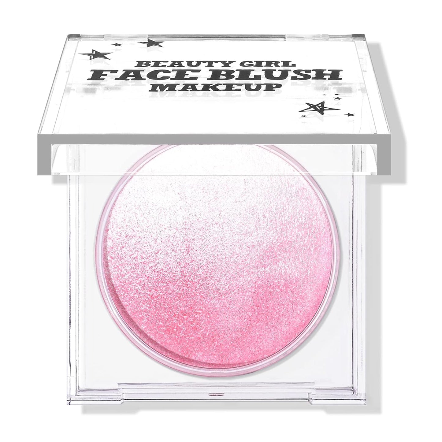 KYDA Pink Baked Blush, Pink Glow Powder for Blush and Highlighter, High Glossy Finish, Lightweight Blendable Shimmer Blusher, Multiuse Baked Powder, 0.53 oz