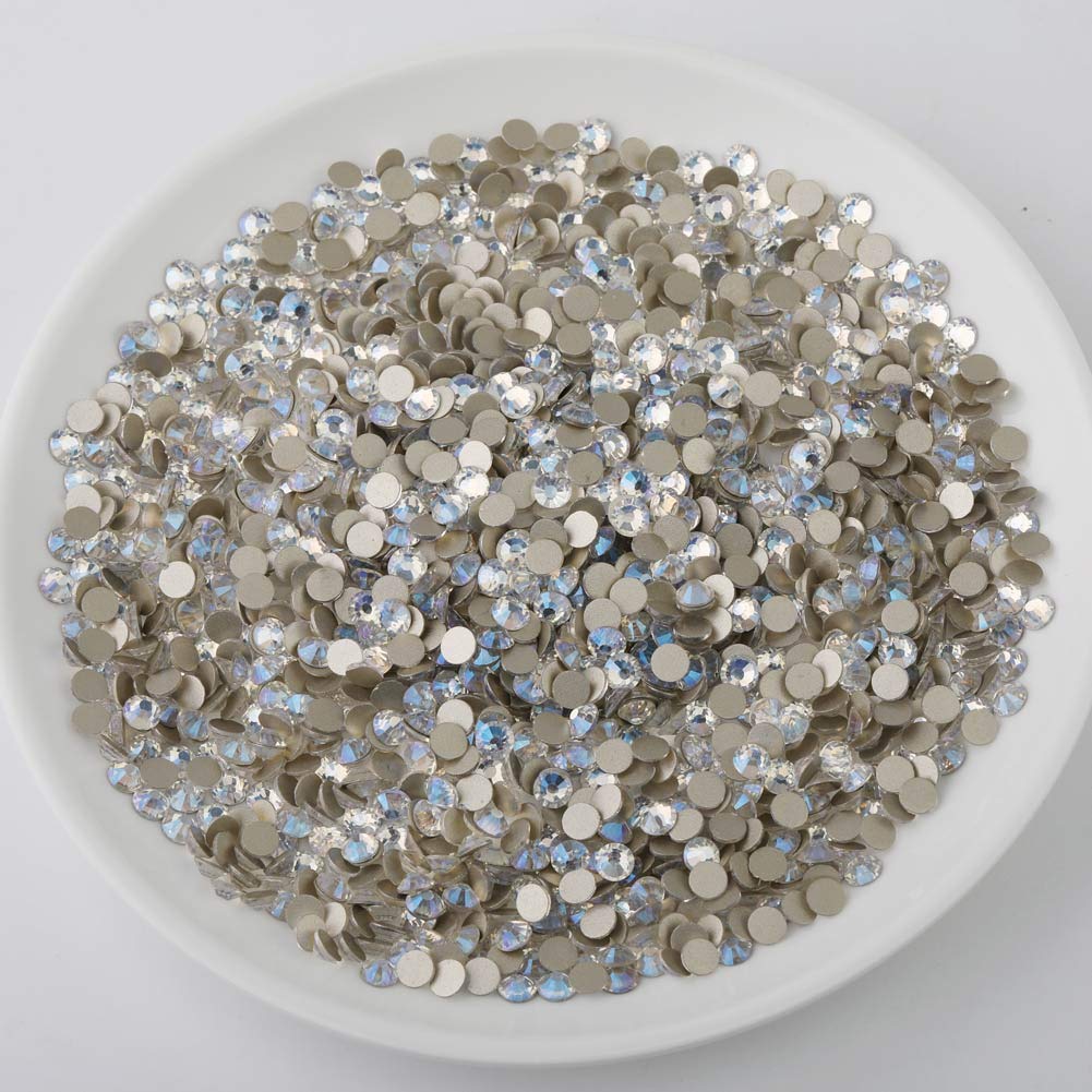 beadsland Flat Back Crystal Rhinestones Round Gems for Nail Art and Craft Glue Fix, Blue Moonlight (2.9-3.0mm) SS12/1440pcs