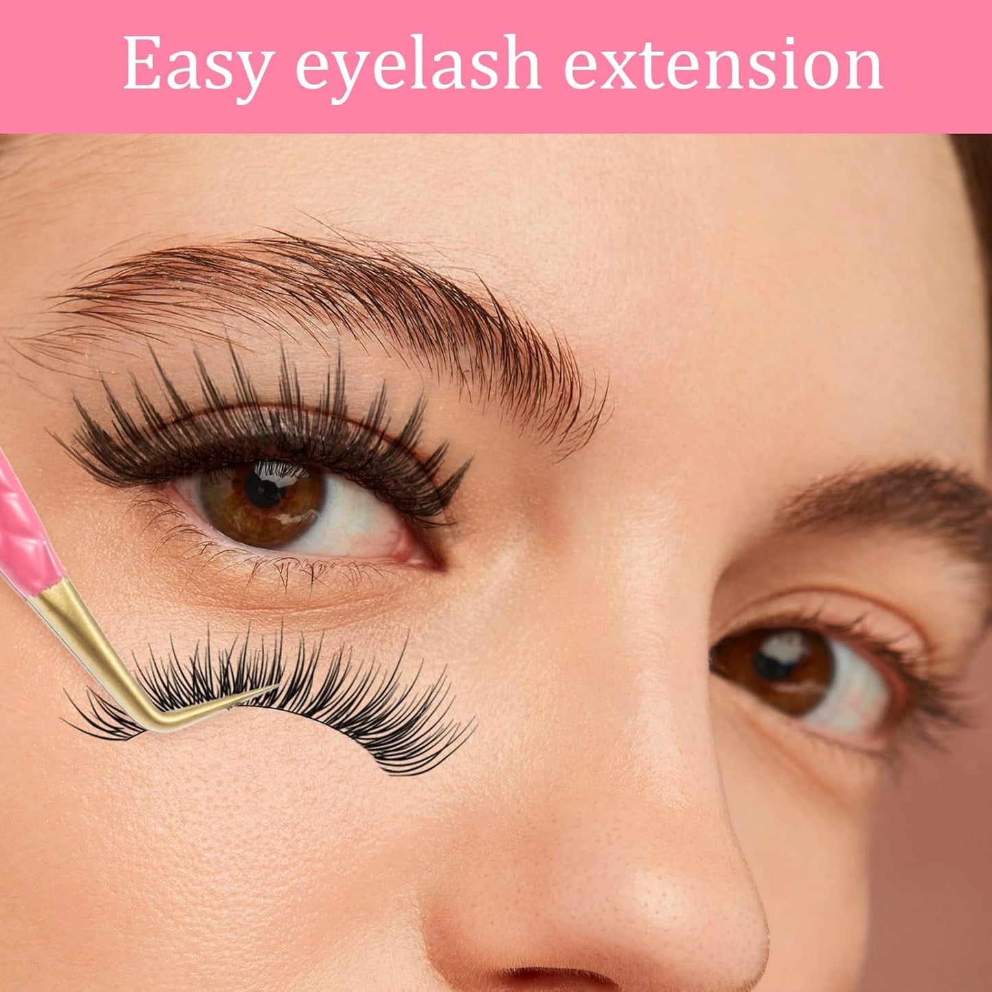 2pcs Lash Cluster Tweezers for Eyelash Extensions Straight and Curved Volume Lash Tweezers Set Lashes Cluster Tweezer for Volume Lashes Extensions, Crafting, Girls Women Beginners