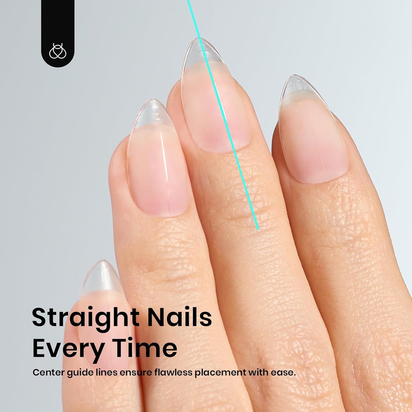 Beetles Short Almond Nail Tips - 288PCS 12 Sizes Full Matte Cover Pre-Etched & Pre-Shaped False Nails Soft Gel Nail Tips Acrylic Nail Tips Nail Extension Tips for Gel Polish DIY Manicure