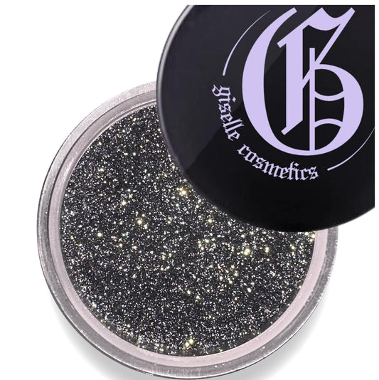 Diamond Coal Eye Shadow - Organic Mineral Loose Glitter Powder - Non-Toxic, Talc-Free Shimmer Eye Shadow Palette Makeup - Black & Silver Duochrome Pigment for Sparkly Eye Makeup