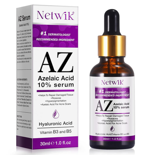 Azelaic Acid Serum - Azelaic Acid 10% for Acne Treatment - Fast Rosacea Skin Care - Redness Relief Face and Boost Skin Radiance with Niacinamide & Vitamin B3, B5 and Hyaluronic Acid, 1 Fl Oz