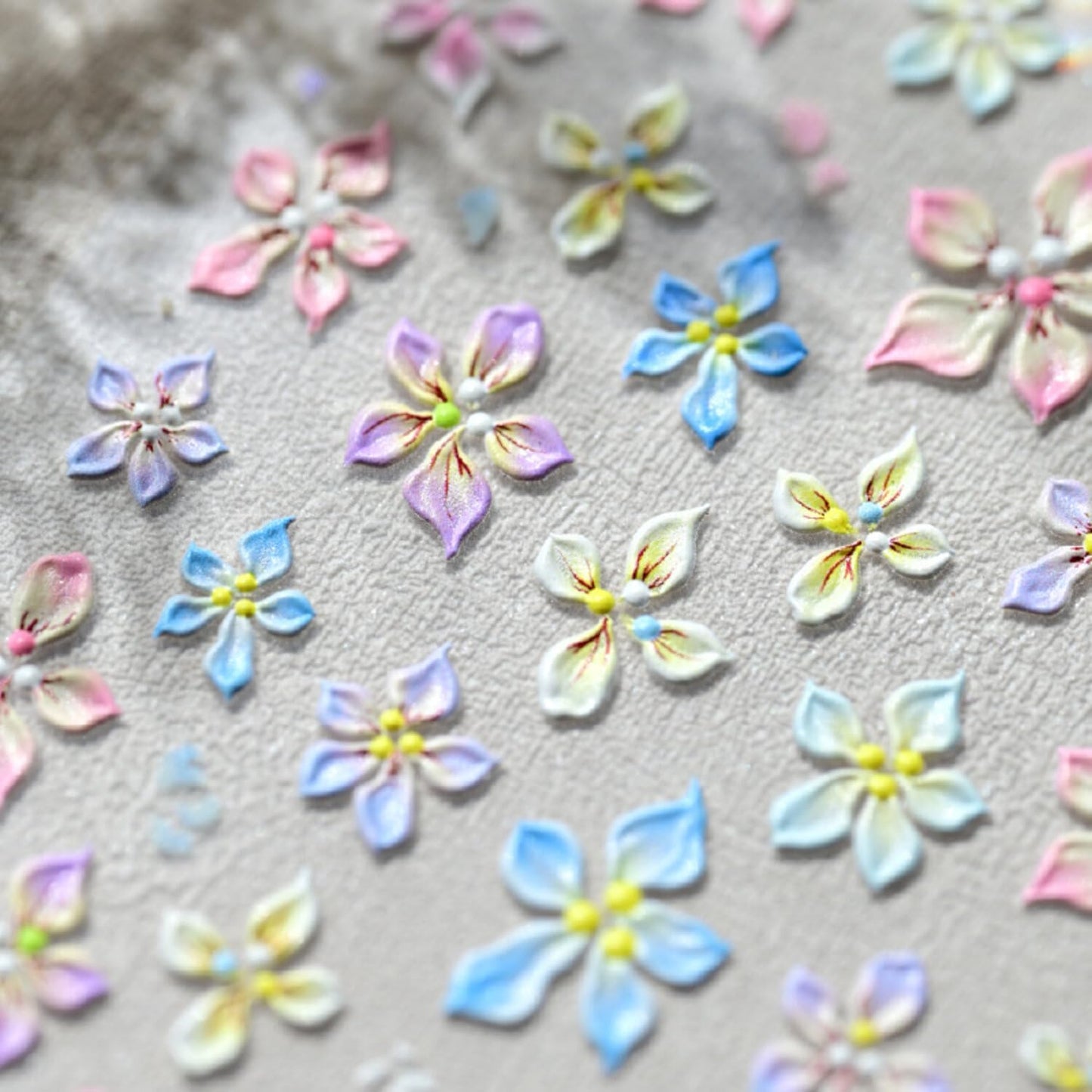 Flower Nail Stickers for Nail Art Wild Flowers Nail Art Stickers Summer Floral Light Colorful 5D Embossed Nail Decals Self-Adhesive Nails Supply Manicure Sliders Devil Flower for Nails Decoration