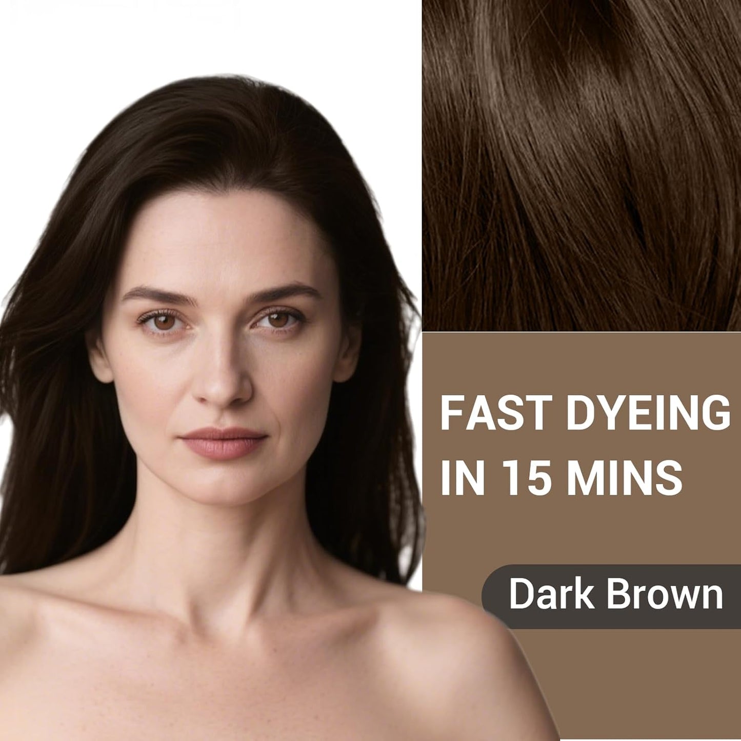 Dark Brown Hair Dye Shampoo 3 in 1 for Women Men Hair Color Shampoo Dye for Grey Hair Coverage Seimi Permanent Instant Champu Para Canas Mujer