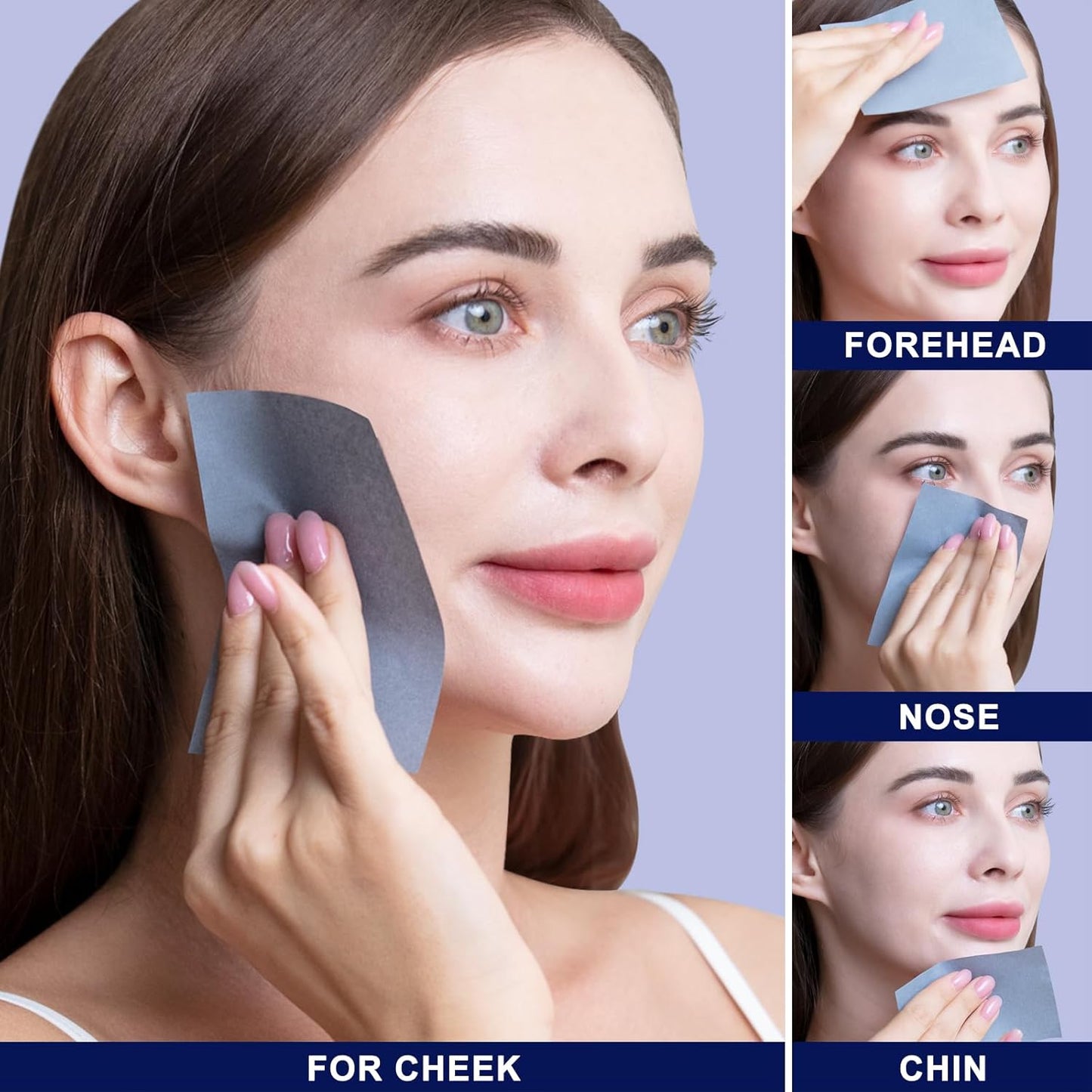 Teenitor Bamboo Charcoal Blotting Paper - 1200 Count Oil Absorbing Sheets for Oily Skin Face Oil Control Film