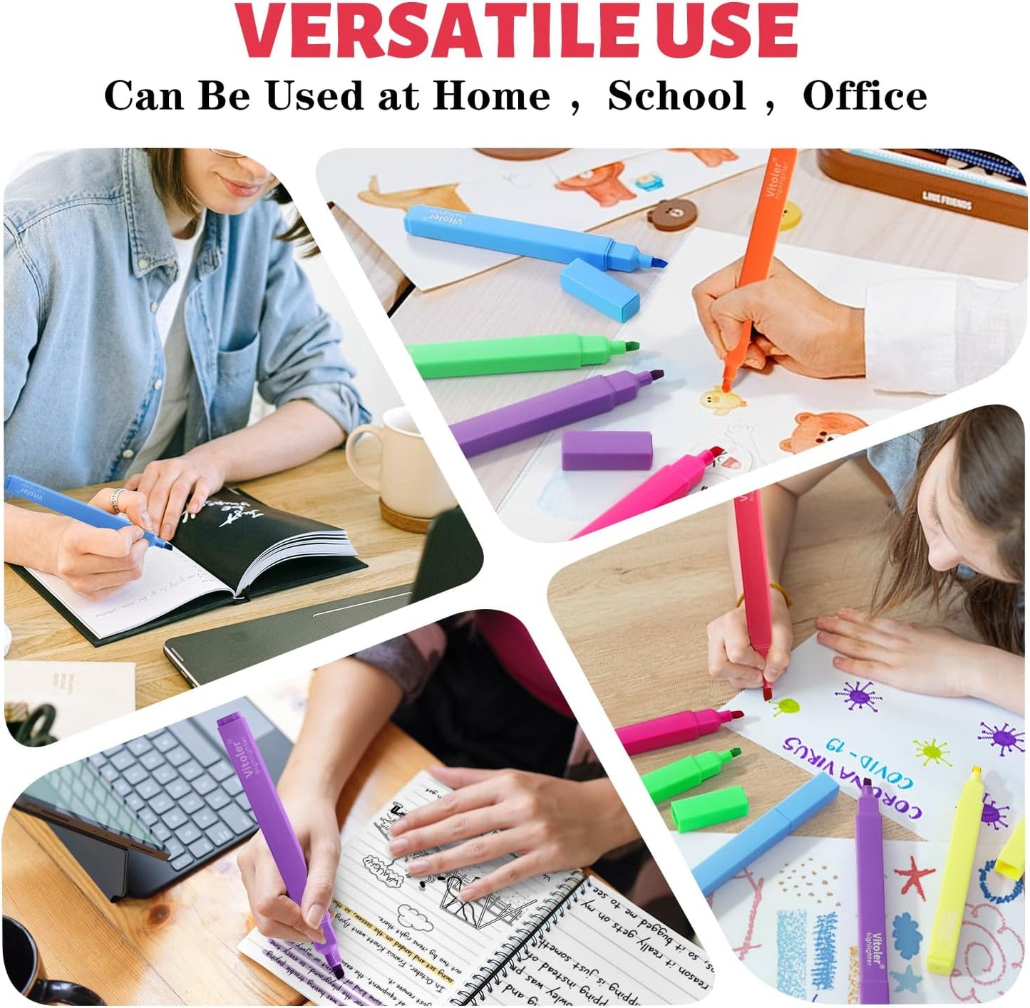 Aesthetic Highlighters, 8 Pack Assorted Colors,Pastel Highlighters Set, Bible Journaling Highlighter for Marker, Colored School Supplies