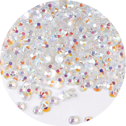 720 Pcs SS30 6mm AB Flatback Rhinestones for Nails Art Crafts Transparent Glitter Round Gems Crystals DIY Clothes Shoes(Clear White AB)