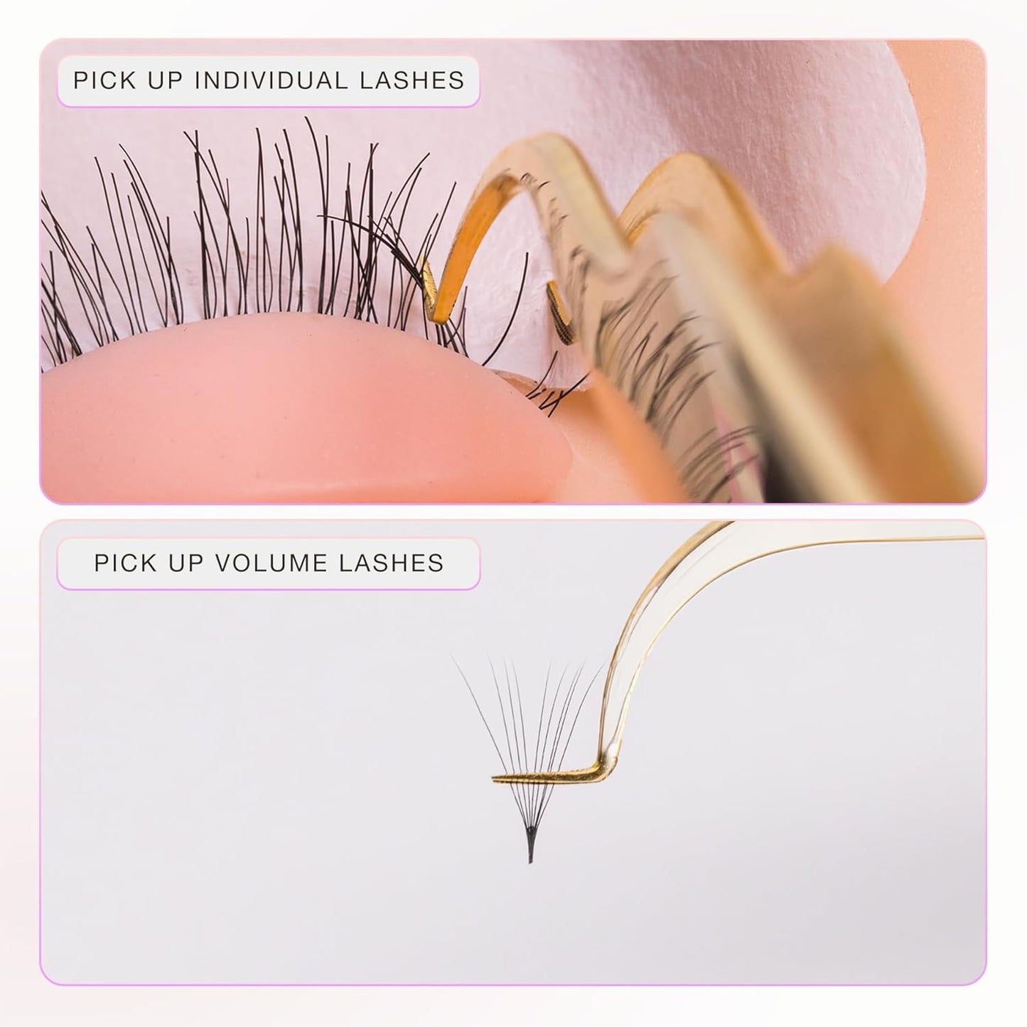 Curacoro Lash Tweezer - Professional & Precision Fiber Tip Grip Lash Tweezers for Eyelash Extensions, Multi Shapes & Purposes Tweezers for Volume, Isolation & Classic Lashes (Silver, Save Time)