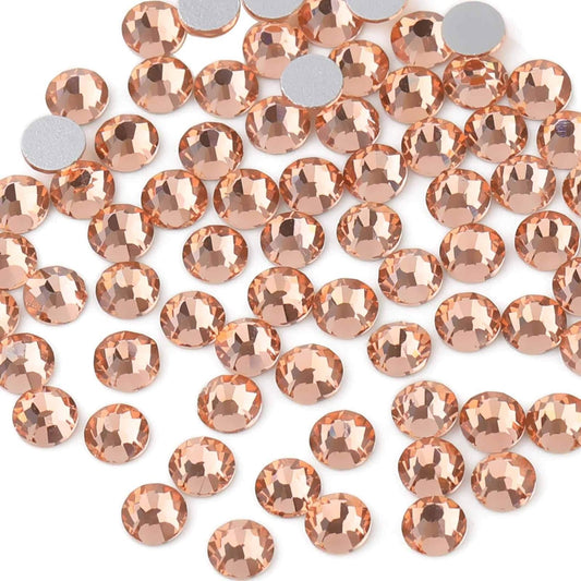 beadsland Flat Back Crystal Rhinestones Round Gems for Nail Art and Craft Glue Fix,Champagne (2.7-2.8mm) SS10/1440pcs