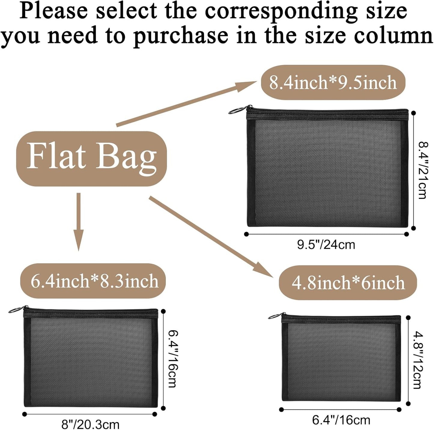 20 Pieces Mesh pouch, Mesh Makeup Bag Portable Makeup Pouch Travel Toiletry Bag for Makeup Organizer Home Office Travel Accessories, Mesh Cosmetic Bag with Zipper