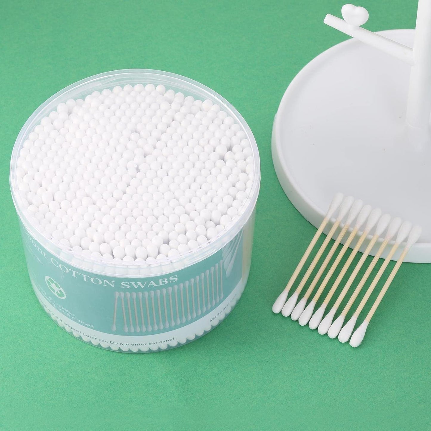 2000 Count Cotton Swabs Double Tipped Ear Cleaning Buds with Bamboo Stick 3 Inch Cotton Tip Applicators for Ears and Makeup