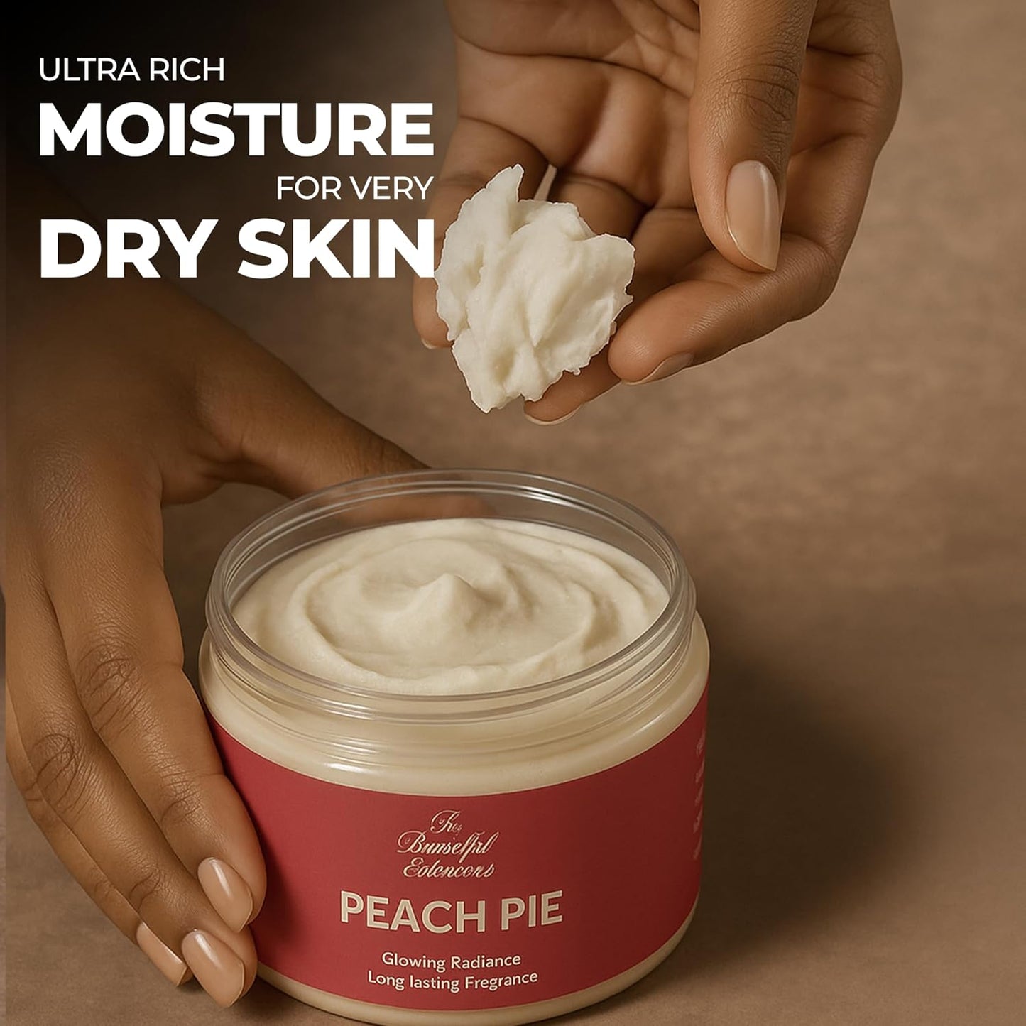 body butter peach pie scent long -lasting fragrance,hydrate skin jojoba oil and more 8oz