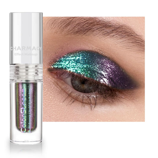 CHARMACY Liquid Duochrome Eyeshadow, Multi-Dimensional Eye Looks, Long Lasting Glitter Eye Shadow Sets Metallic Pigments, Quick Drying, Sparkling Shiny Eye Makeup for Beginners, 1.6g (#20)