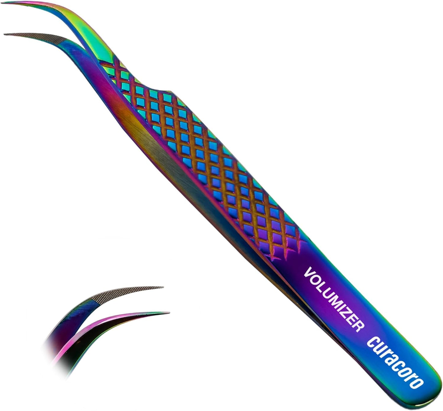 Curacoro Lash Tweezer - Professional & Precision Fiber Tip Grip Lash Tweezers for Eyelash Extensions, Multi Shapes & Purposes Tweezers for Volume, Isolation & Classic Lashes (Galaxy, Volumizer)