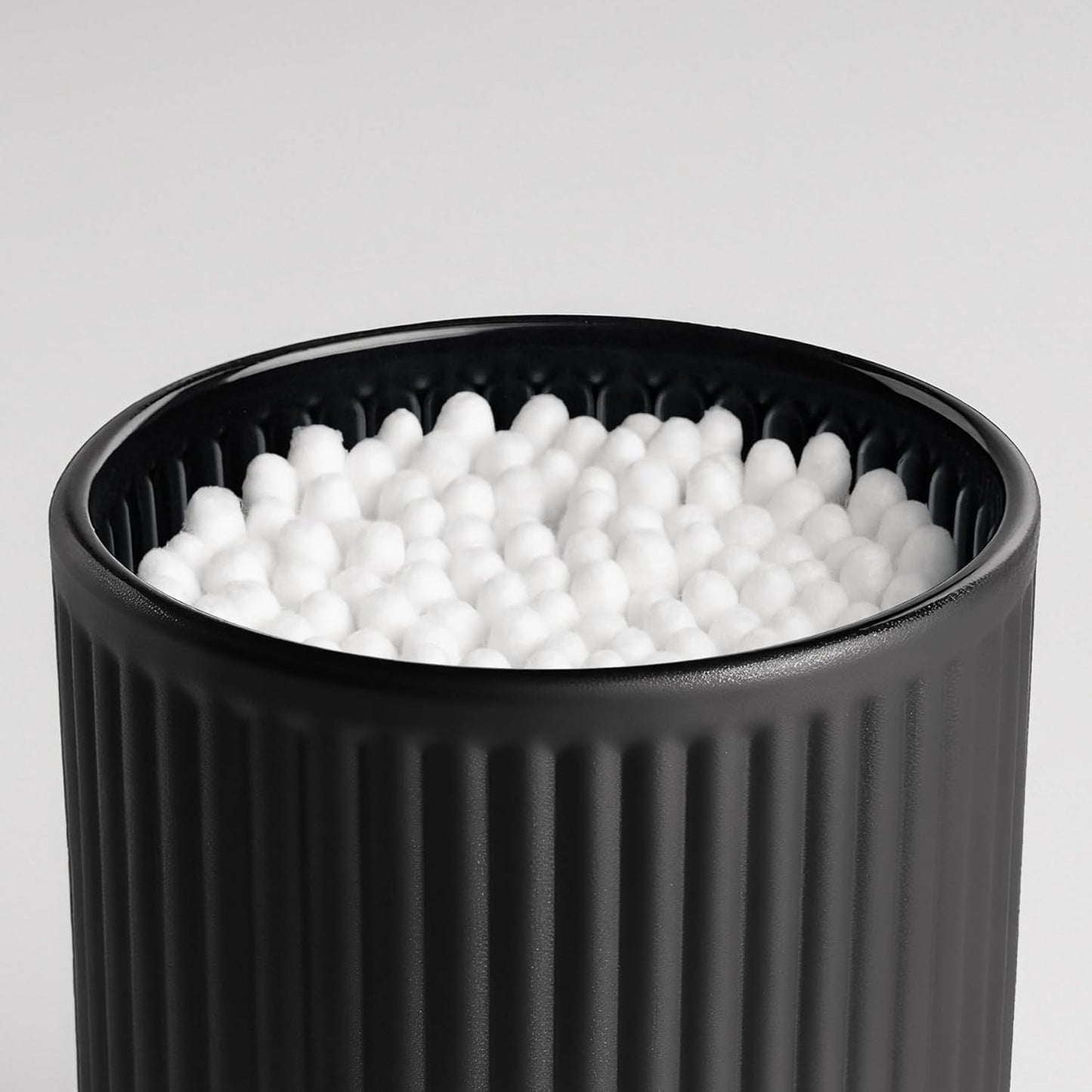 Glass Bathroom Organizer Set for Men, 2 Pack Bathroom Accessories, Bathroom Decor for Cotton Swabs, Cotton Balls, Pads, Floss Picks – Husband Birthday Gift Ideas, Gifts for Men(Black)