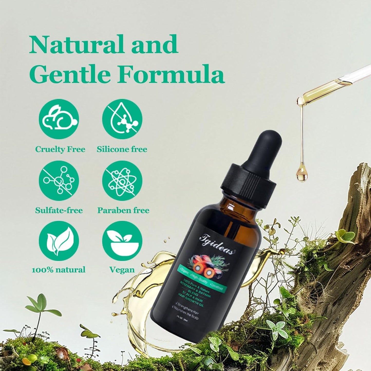 Rosemary Batana Oil - Organic Hair Growth - for Scalp & Hair Strengthening - All Hair Types Treatment Oil - Eyebrow & Eyelash Nourishing - 2 Packs