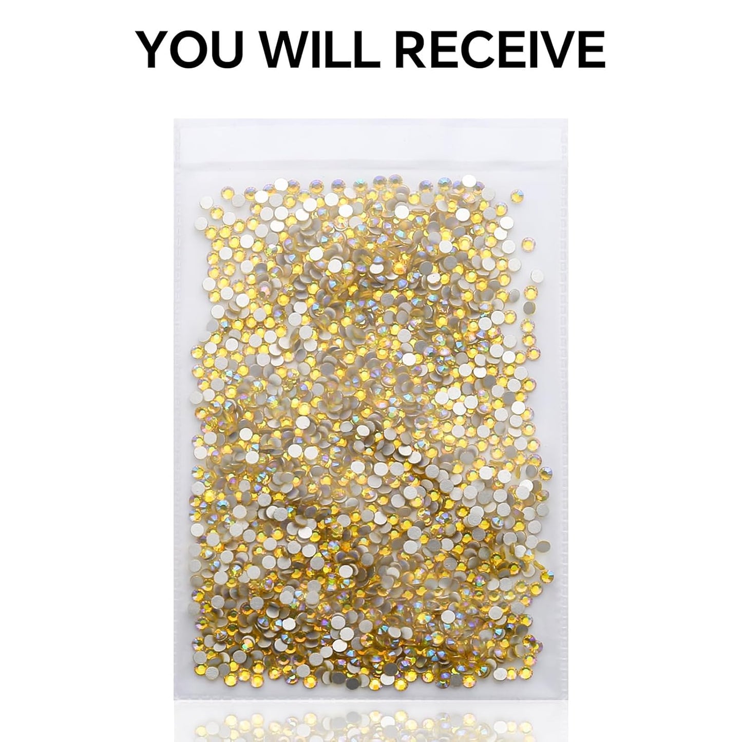 1440Pcs Lemon Ab Crystal Rhinestones,Glass Flatback Rhinestones Gemstones Mini for Nail Face Makeup Art Crafts Clothes Decoration -(SS4,1.6mm,Lemon Ab)