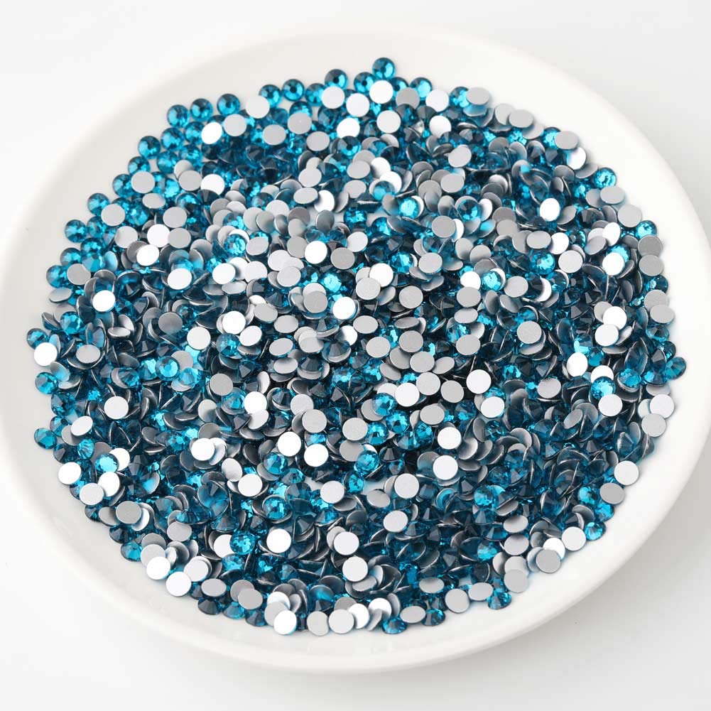 beadsland Flat Back Crystal Rhinestones Round Gems, Indicolite (3.8-4.0mm) SS16/1440pcs