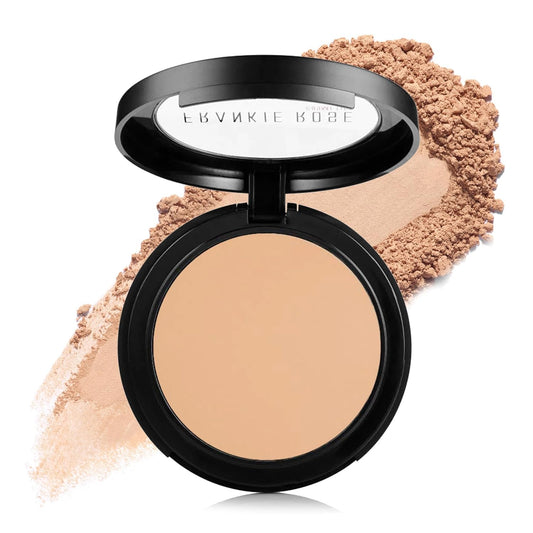 Frankie Rose Cosmetics Powder Foundation – Full Coverage Face Powder For Pores & Imperfections, Evens Out Skin Tone & Shine-Control | 58 Grams (Silk)