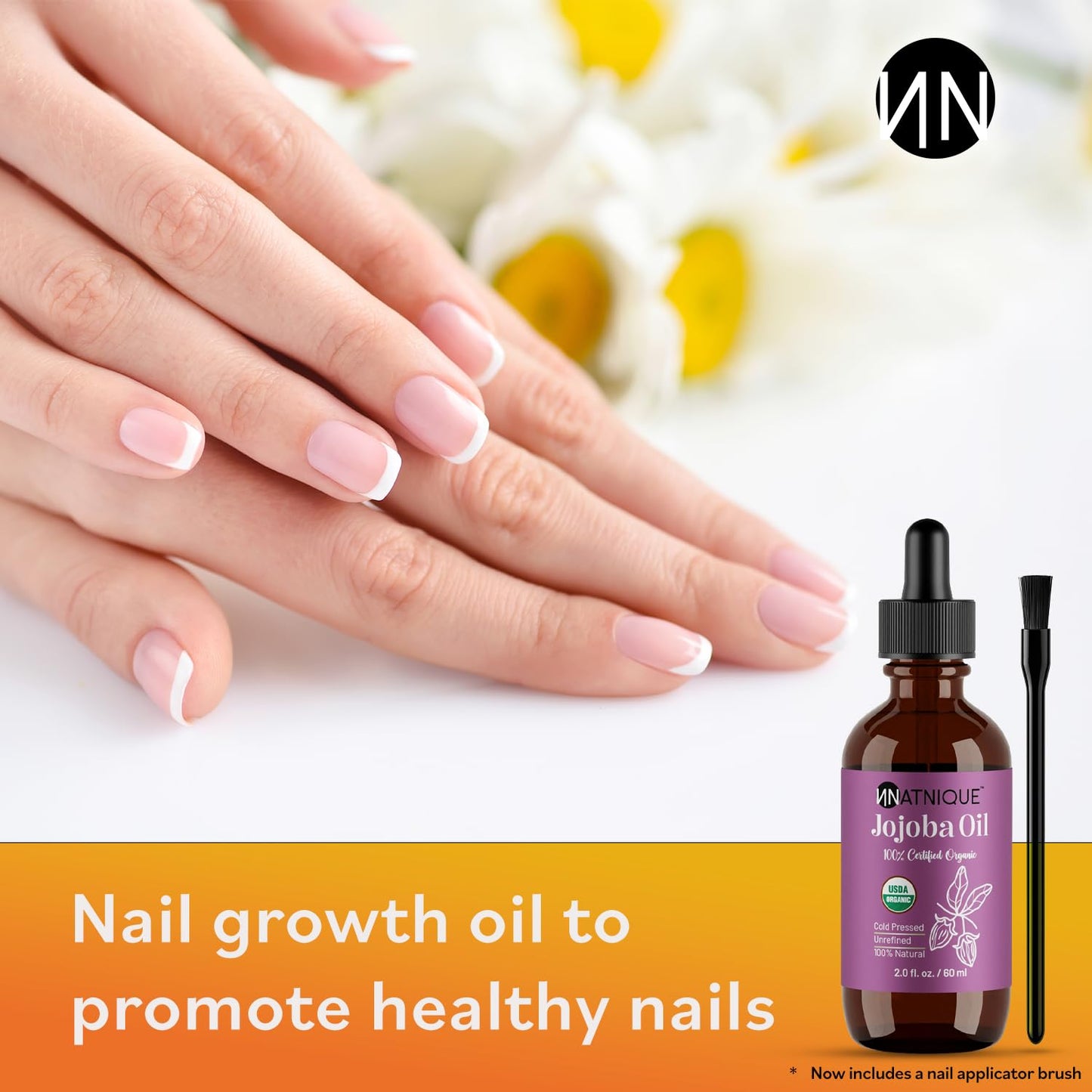 Organic Jojoba 2oz – USDA Certified, Cold Pressed, Unrefined & Hexane-Free – Pure Moisturizer for Hair Growth, Face, Skin, Beard, Scalp, Nails & Cuticles – Natural Facial, Body & Massage Care