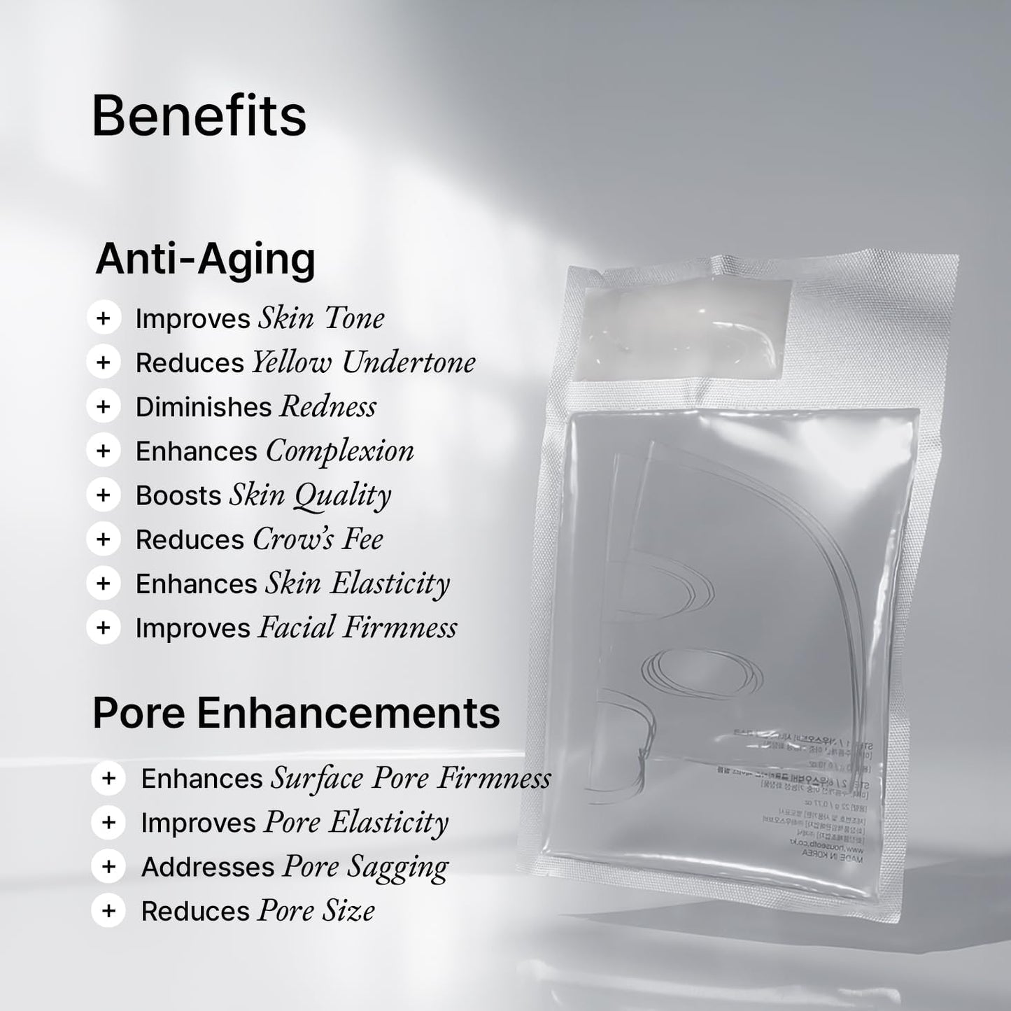 House of B Glow Glutathione 2-Step Face Film Set for Wrinkle Reduction & Skin Tone Enhancement, Shine Your Light with 3 Counts Korean Mask