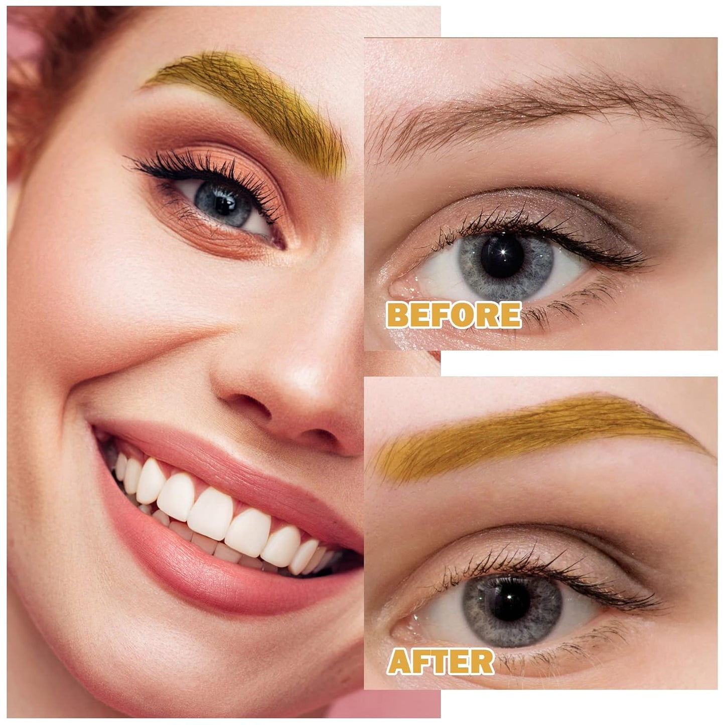 Eyebrow Pomade Cream,Brow Pomade Gel Naturally Long Lasting Waterproof,Delicate and Smooth Eye Brow Makeup Cosmetics with Eyebrow Brush - Daffodil