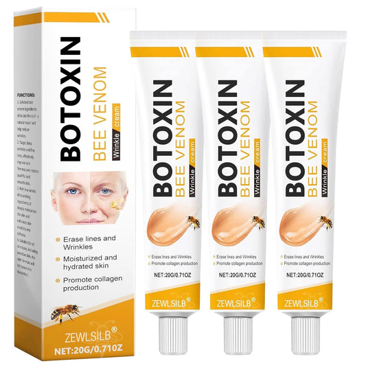 Botoxin Bee Venom Wrinkle Removal Cream, Anti-Aging, Restore and Enhance Skin Elasticity, Natural and Non-Irritating, Suitable for Sensitive, Dry, Oily Skin 0.71 Ounce (Pack of 3)