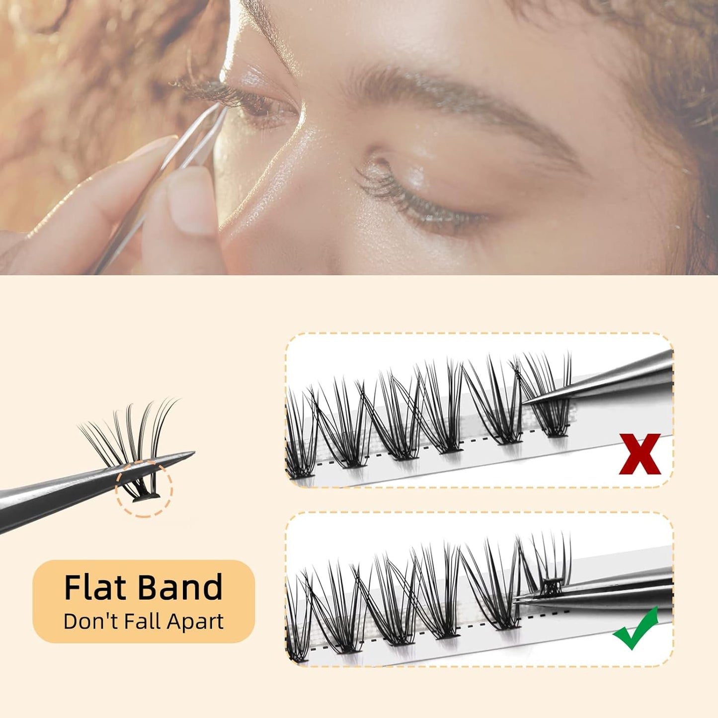 QUEWEL Lash Clusters 240Pcs Cluster Lashes 20D 0.07D Curl 15mm Individual Lashes Soft&Comfortable DIY Eyelash Extension at Home(20D 0.07D 15)