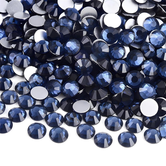 Flatback Rhinestones Round Gems for Nails Art and Crafts 2000Pcs SS16 4mm Glitter Crystals Stone DIY Bags Clothes Shoes (Dark Grey)