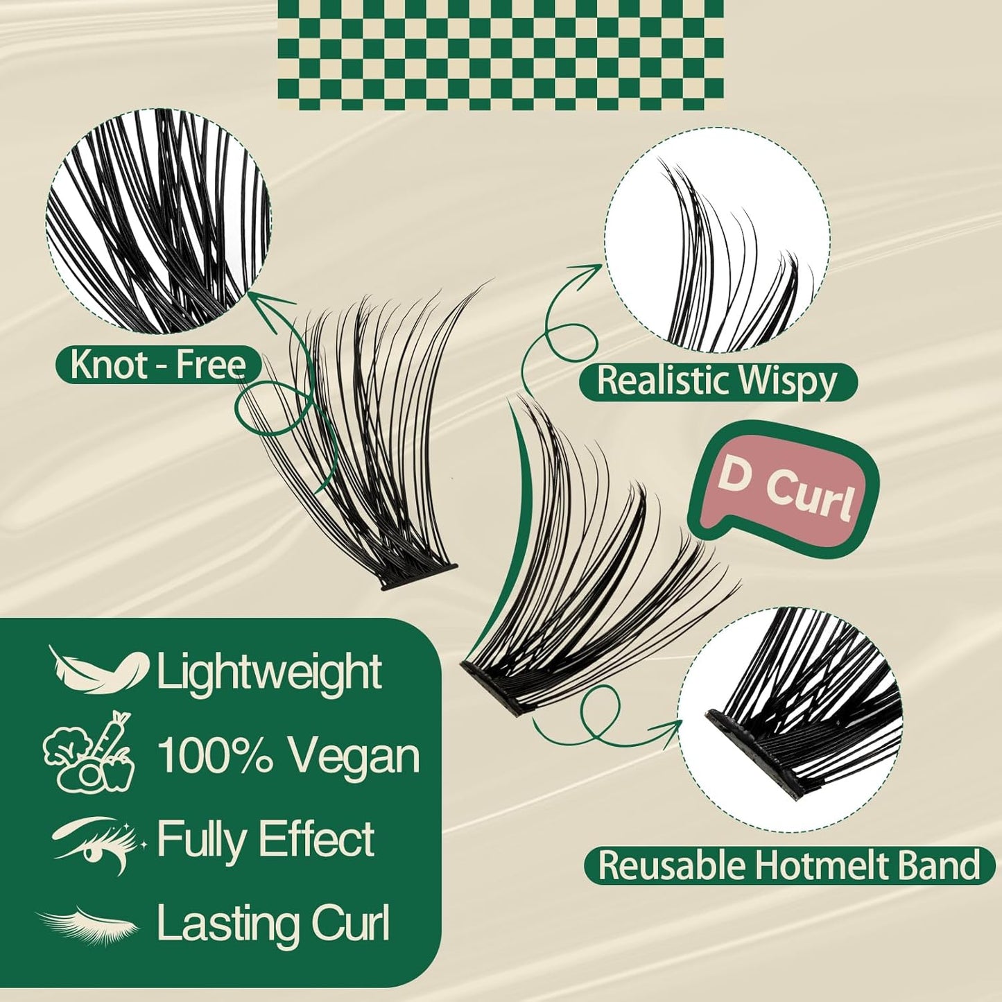 DIY Lash Extension Kit 280pcs Individual Lashes D Curl Eyelash Extension Kit KEYYOU 50D 9-18Mix Natural Lash Clusters with Lash Bond and Seal and Lash Applicator for DIY at Home(KIT-50D-0.07D-9-18Mix)