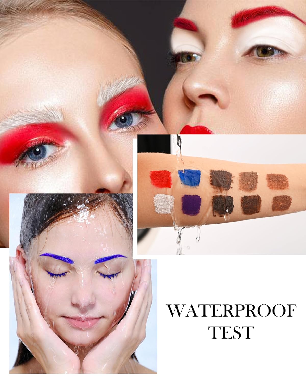 Tinted Brow Mascara Gel- 1Pcs Long-lasting Waterproof Smudge-proof White Eyebrow Glue Colored Liquid Mascara, Tinted Brow Filler, Length Curly Mascara for Women, Halloween Eye Makeup-10