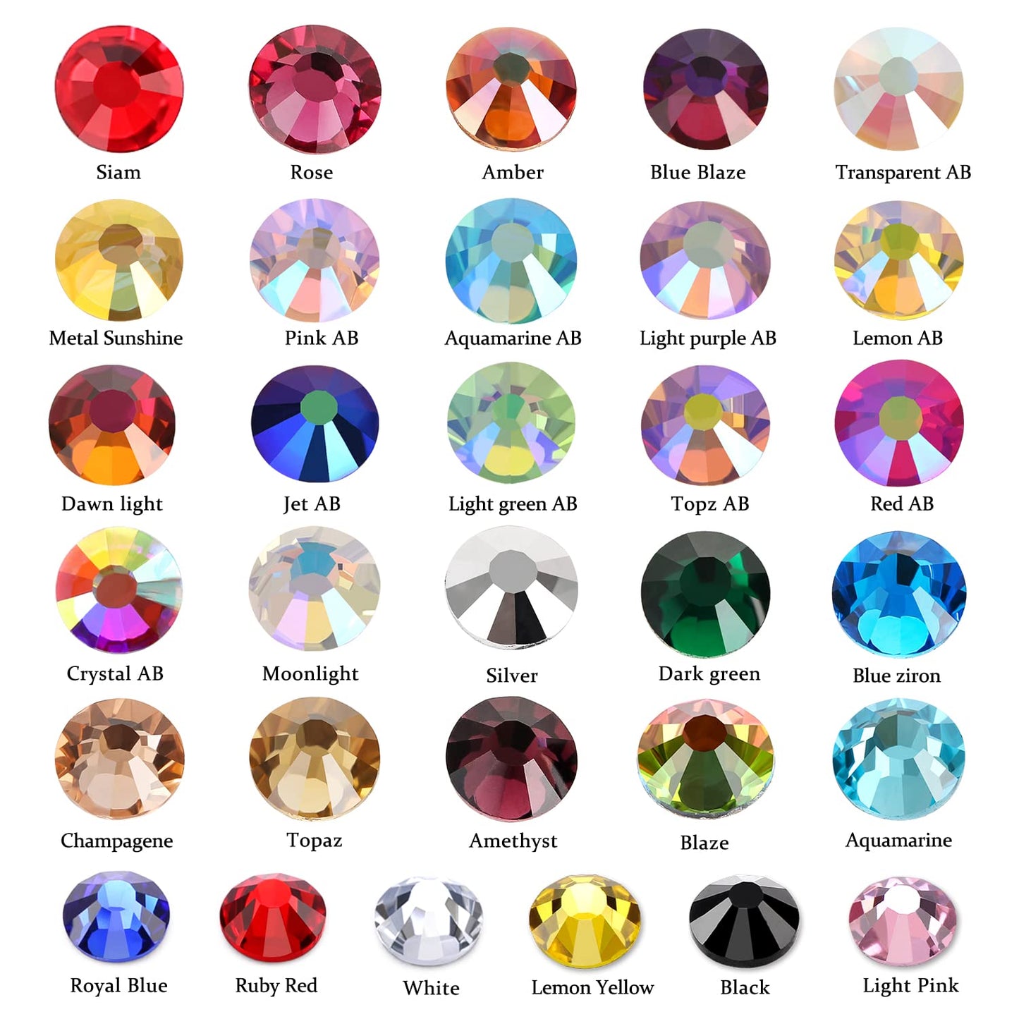 1440Pcs Jet Ab Crystal Rhinestones,Glass Flatback Rhinestones Small Gemstones for Nail Face Makeup Art Crafts Clothes Decoration -(SS10,2.8mm,Jet Ab)