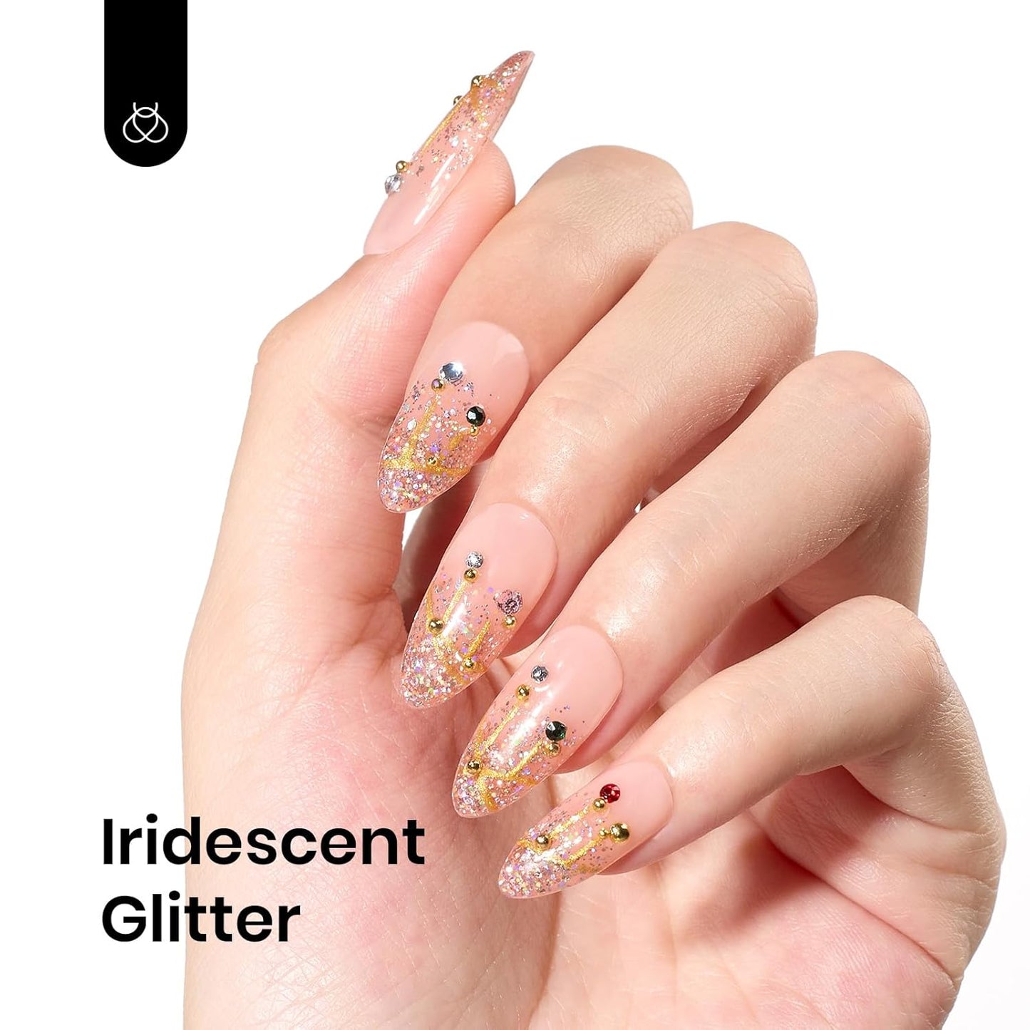 Beetles Glitter Gel Nail Polish 15ML Rose Gold Reflective Pink Gel Polish Dazzling Princess Nail Art Design Manicure Salon (1Pcs)