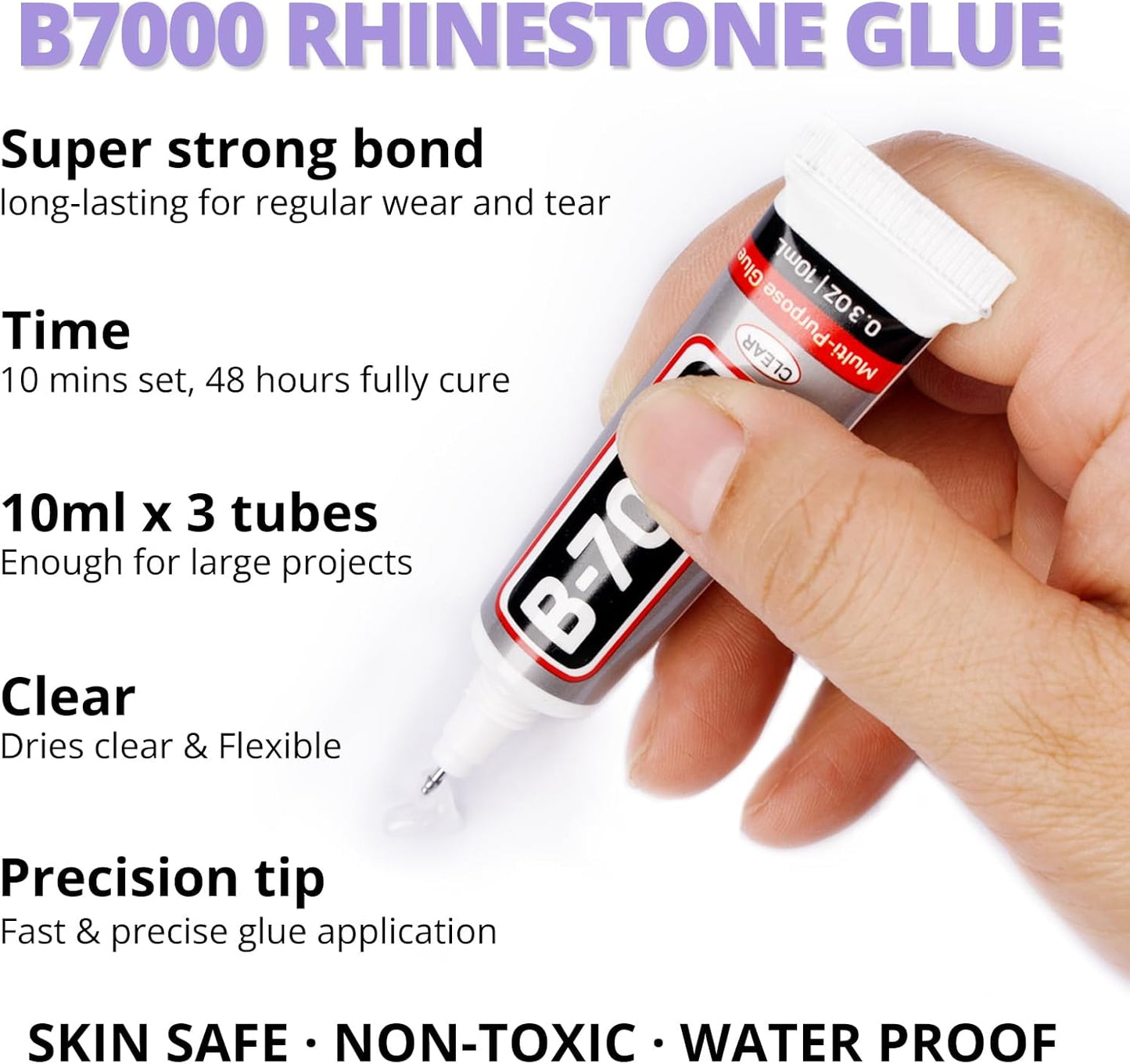 30000Pcs Resin Jelly Rhinestones Set for Crafting Bedazzling, Light Purple AB Flatback Gems Jewels for Crafts Clothes Shoes Fabric Outfit Nails Makeup, Flat Back Lavender Crystal 2-6mm with b7000 Glue