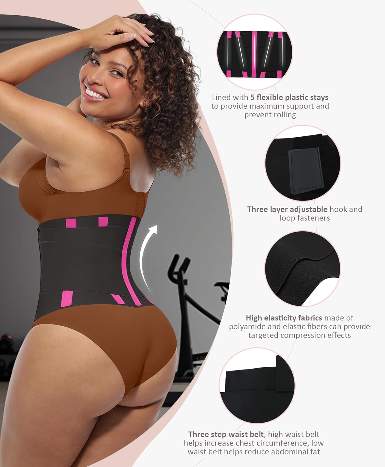 FeelinGirl Waist Trainer Belt Waist Cincher Trimmer Ab Belt Tummy Control Body Shaper with Triple Wrap Women and Men