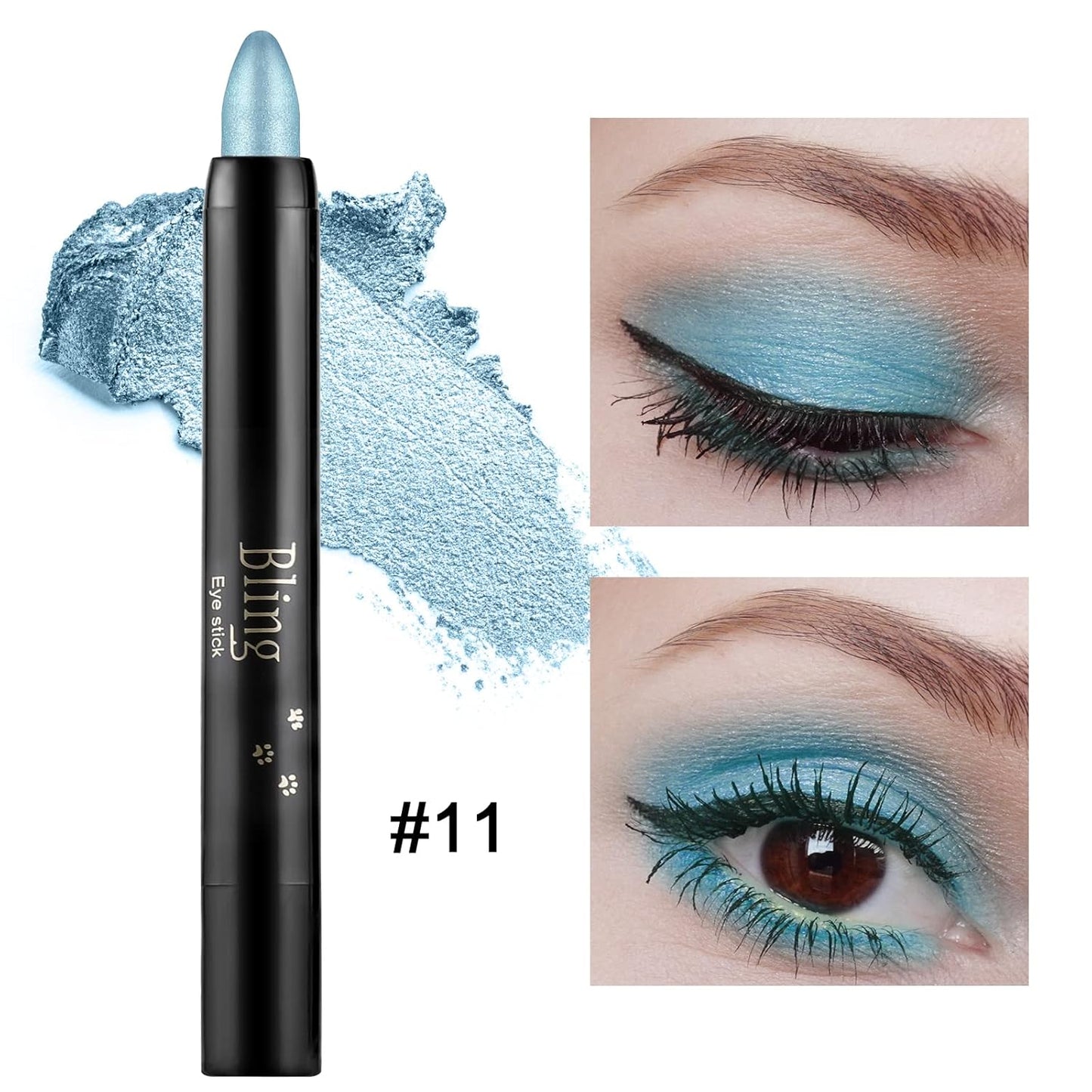 Boobeen Eyeshadow Pencil Crayon Waterproof Stick Shimmer Cream Pen - Create Glitter Eye Makeup, Easy to Use