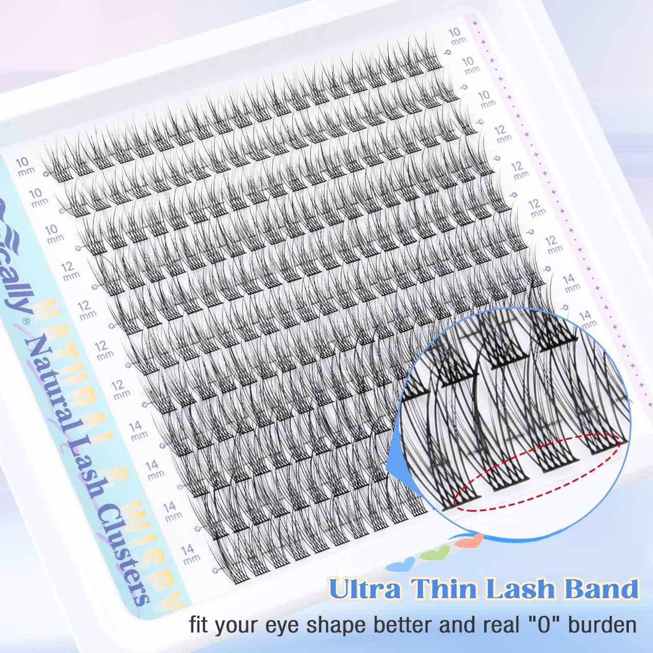 Natural Lash Extension Kit Cluster Lashes Kit Cluster Eyelash Extension Kit 220Pcs C-curly DIY Eyelash Extension Kit Short 10-14MM Individual Lashes Kit with Lash Remover by Newcally